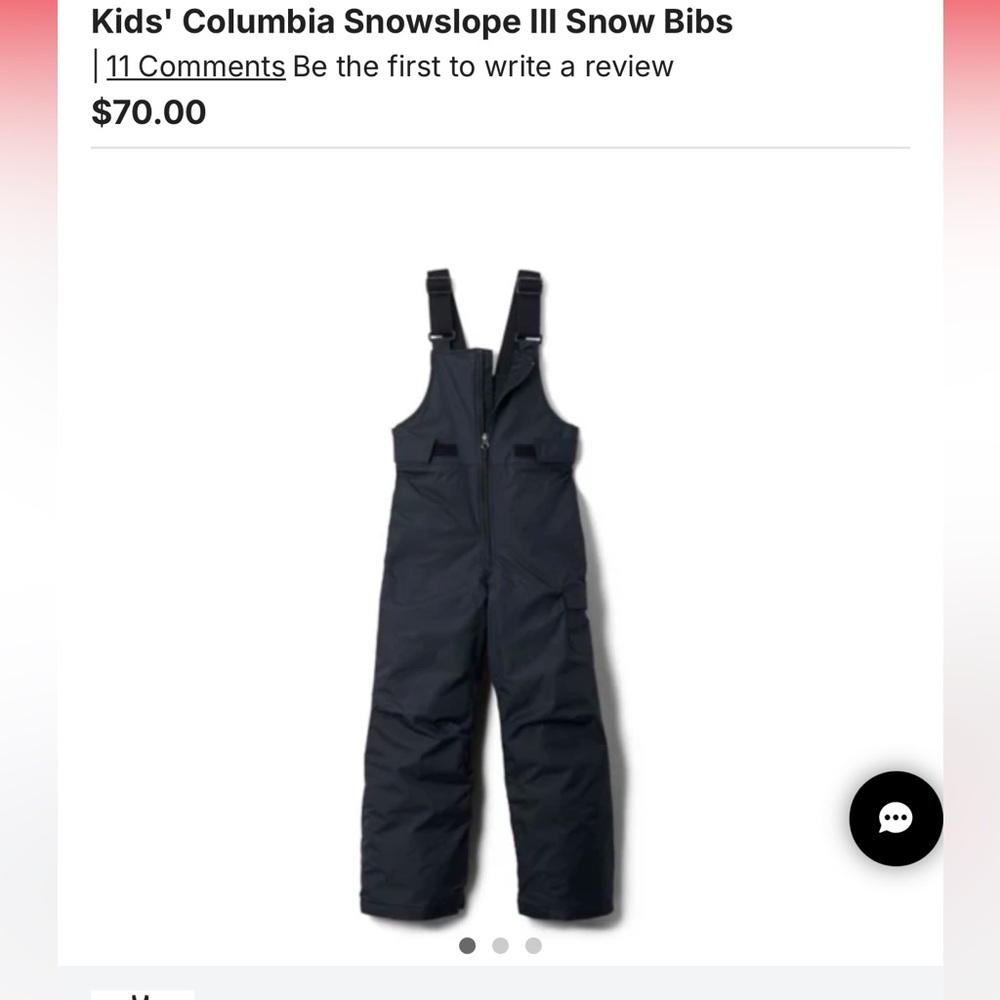 Kid Large Columbia snow bibs